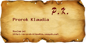 Prorok Klaudia névjegykártya