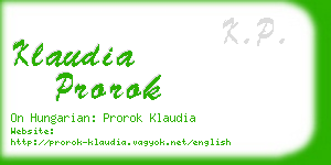 klaudia prorok business card